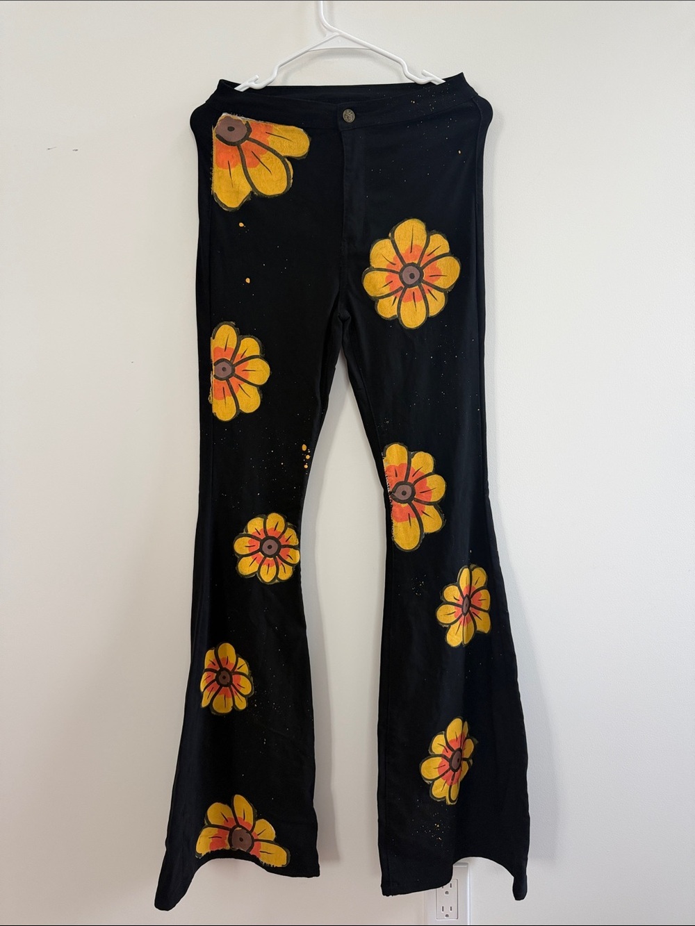 Handpainted Flared stretchy Pants